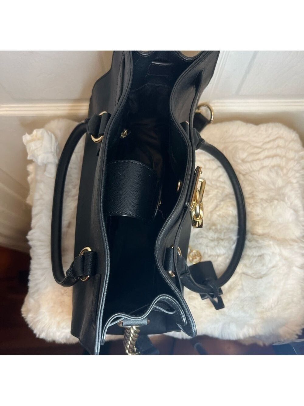 MICHAEL KORS HAMILTON LEATHER SATCHEL - Picture 7 of 15
